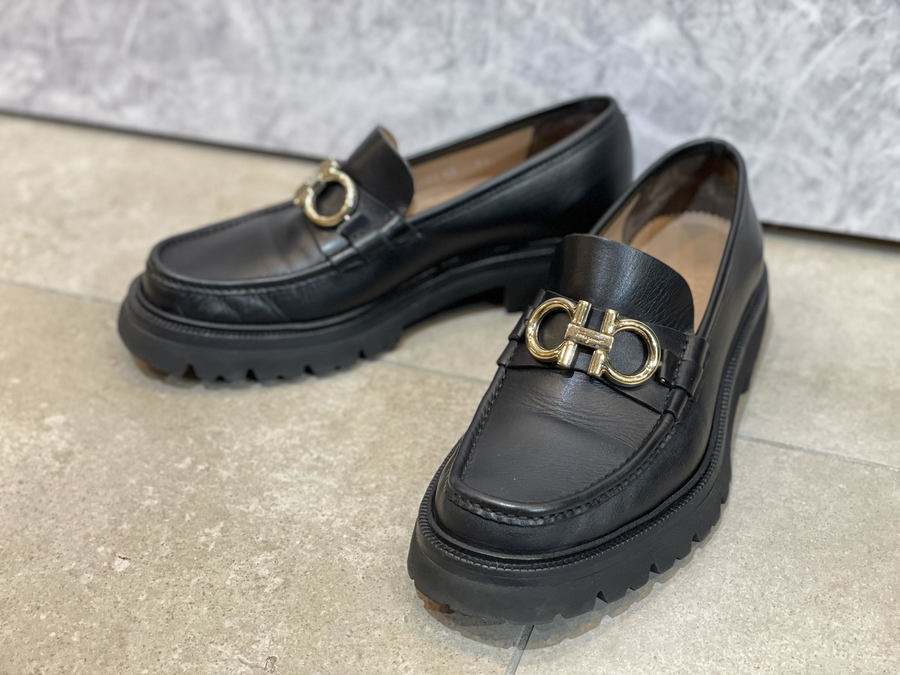 N251  Ferragamo　フェラガモ　ガンチーニ　6.5EE　モカシン