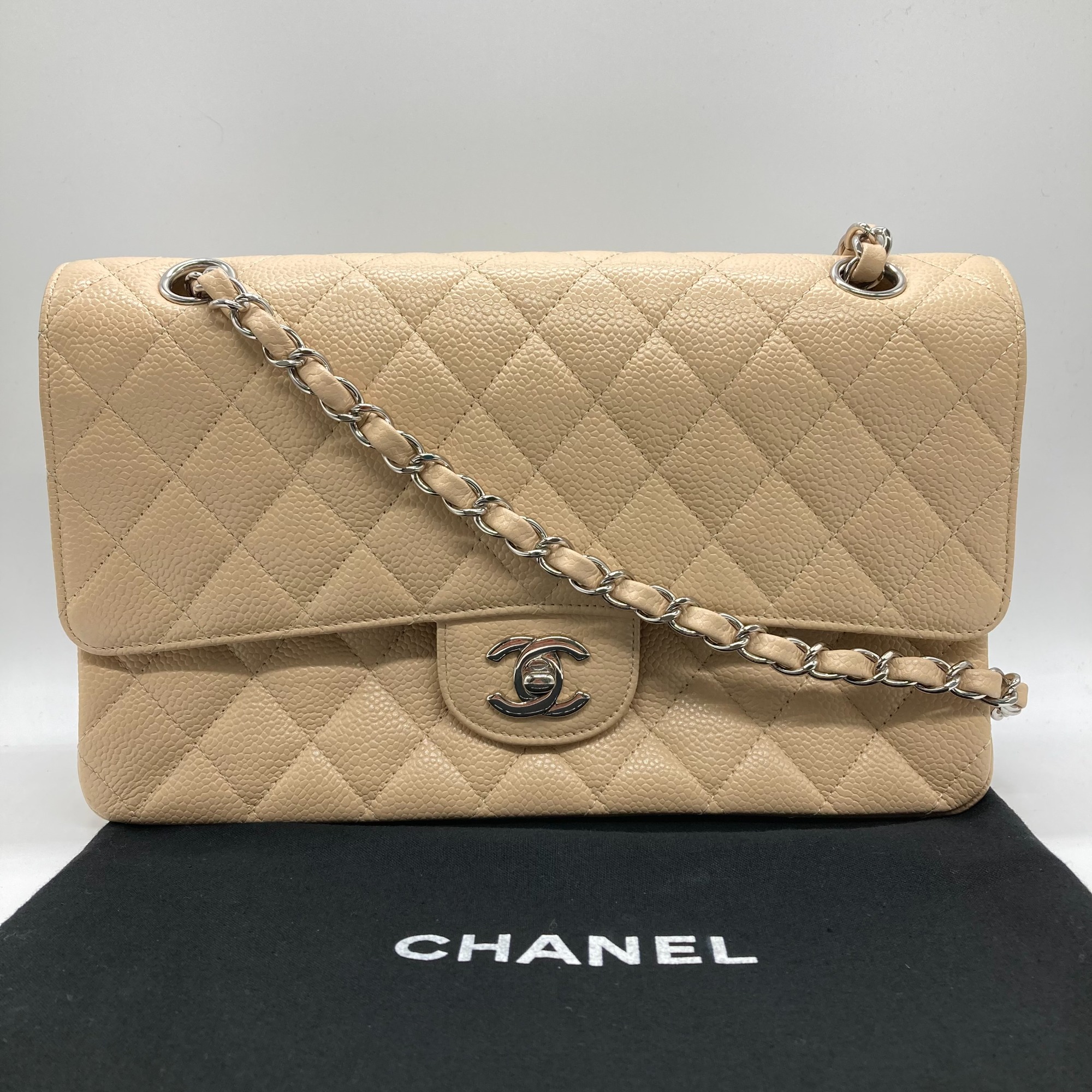 CHANEL/シャネル】よりキャビアスキンダブルフラップチェーンバッグが