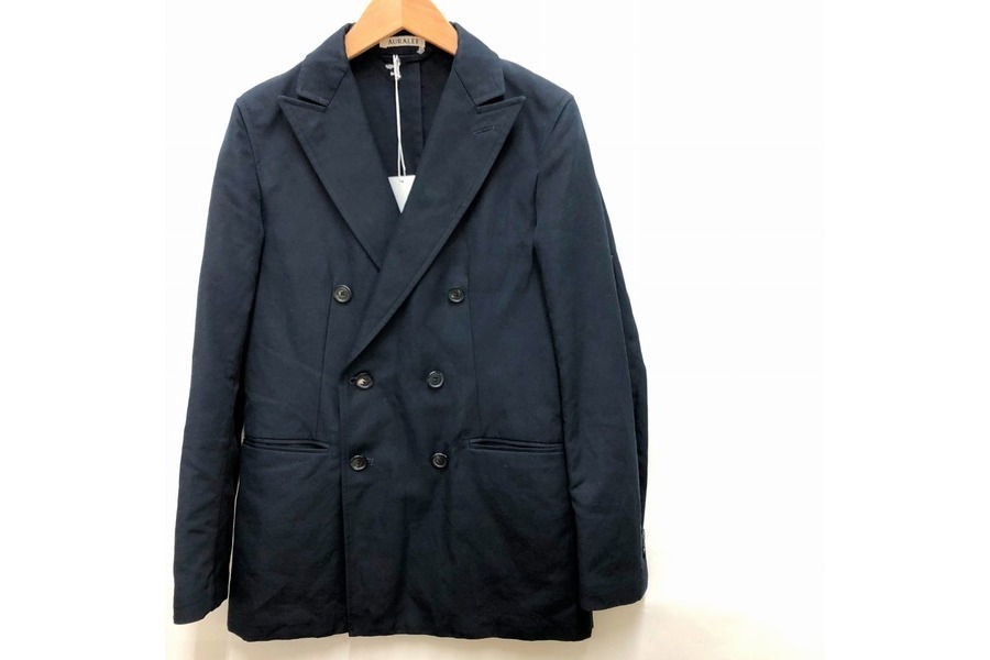 パステルオリーブ AURALEE FINX LINEN OX W BREASTED JACKET | www