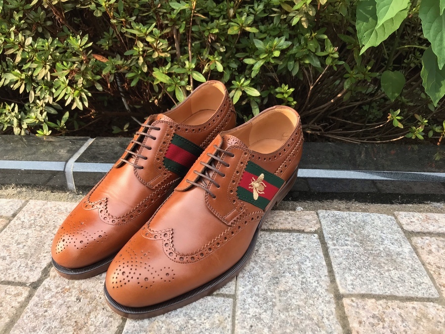 人気ラグジュアリーブランド【GUCCI/グッチ】シェリーラインエンブロイダリーウイングチップ シューズ買取入荷致しました。[2021.08.25発行]｜トレファクスタイル戸越銀座店｜洋服・古着の買取と販売の専門店｜トレジャーファクトリー（トレファク）のファッションリユース