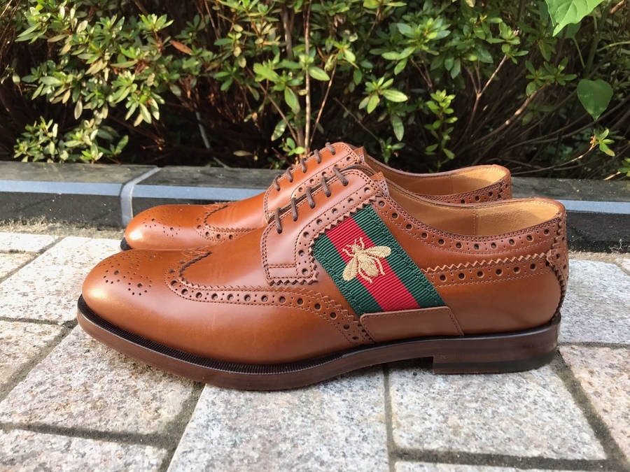 人気ラグジュアリーブランド【GUCCI/グッチ】シェリーラインエンブロイダリーウイングチップ シューズ買取入荷致しました。[2021.08.25発行]｜トレファクスタイル戸越銀座店｜洋服・古着の買取と販売の専門店｜トレジャーファクトリー（トレファク）のファッションリユース