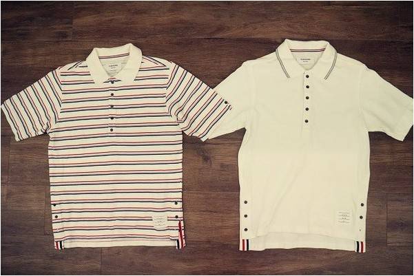 THOM BROWNE(トムブラウン)トリコロールテーピングポロシャツ2点入荷