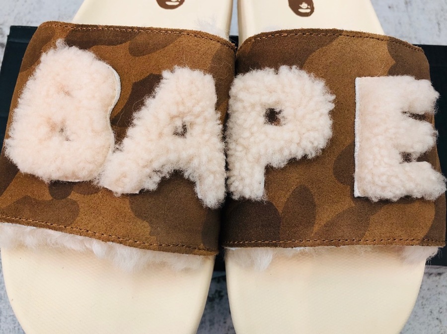 オータムセール UGG × A BATHING APE ボア ムートンサンダル | irai.co.id