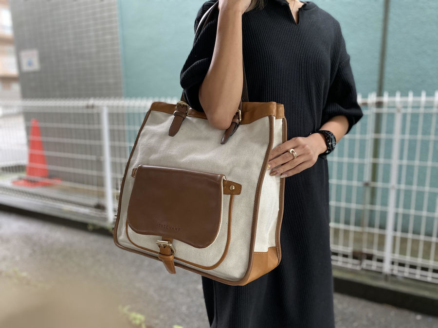 LONGCHAMP／ロンシャン】よりレザー×キャンバストートバッグ