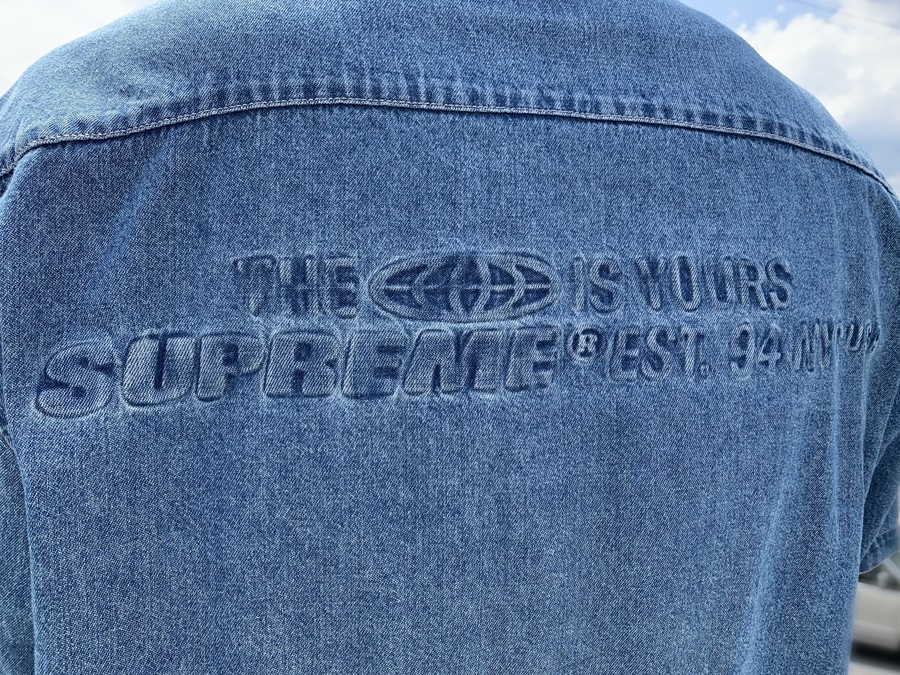 Supreme Embossed Denim S/S Shirt www.krzysztofbialy.com