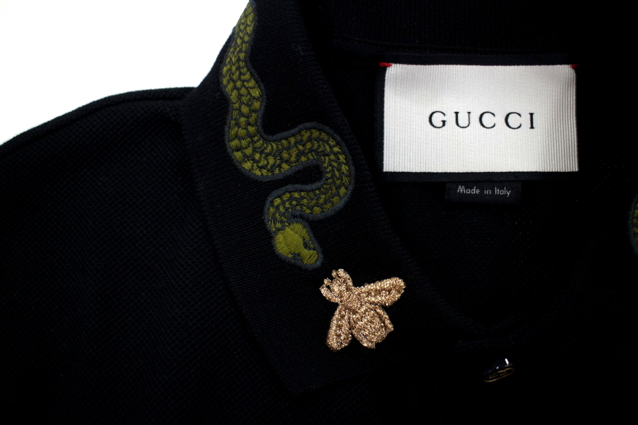 Gucci - GUCCI グッチ スネークエンブロイダリー ポロシャツ 半袖