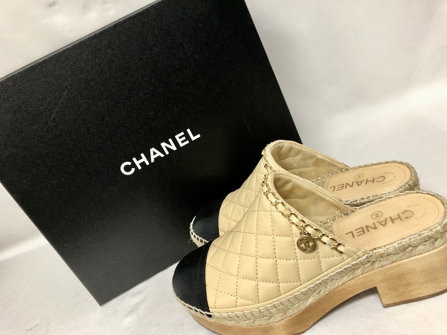 CHANEL/ シャネル】より マトラッセジュートサボサンダルが入荷いたし