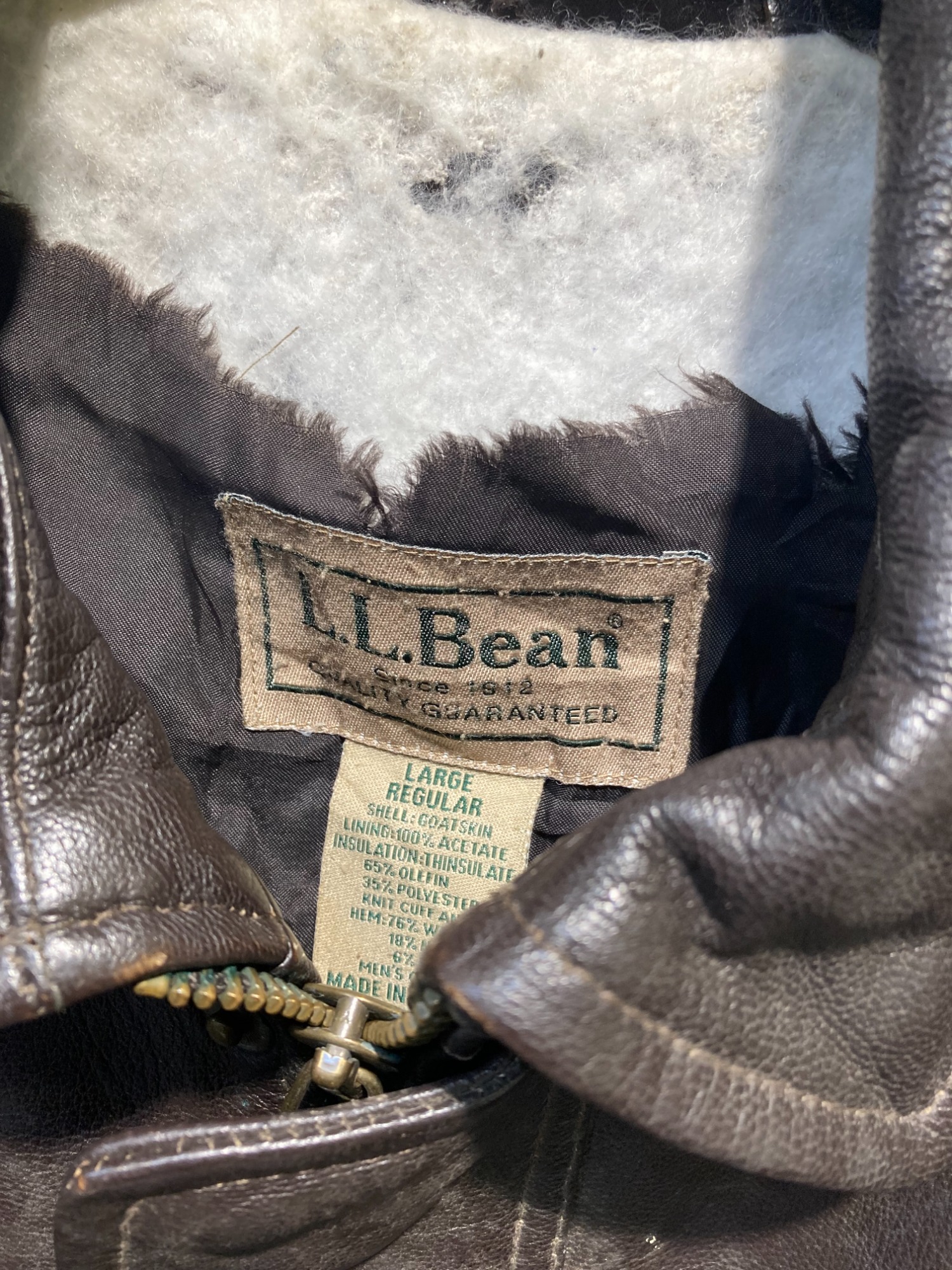 L.L.BEAN/エルエルビーン】A-2タイプレザージャケットが買取入荷致し