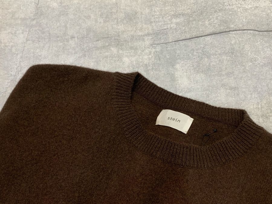 stein OVERSIZED DOUBLE KNIT LS BROWN - トップス