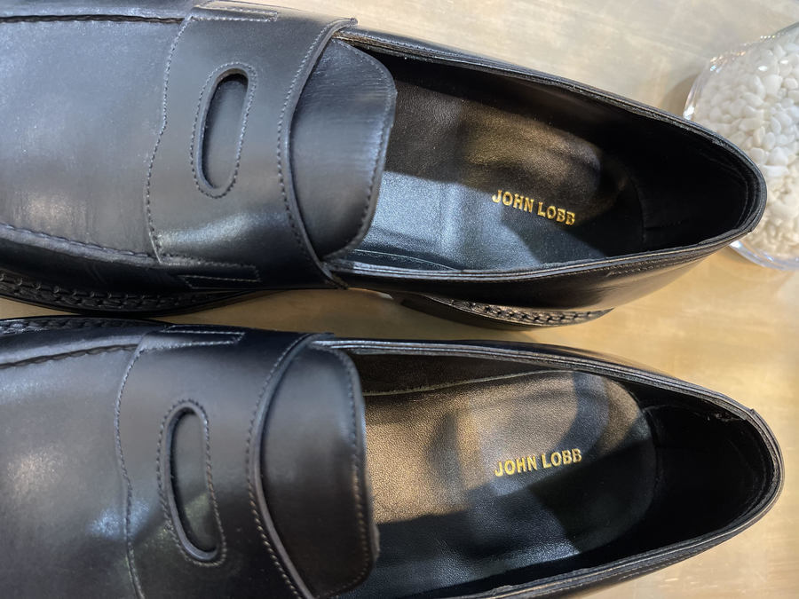 特売割 JOHN LOBB ジョンロブ スリッポン レザー 切替 コンビ コイン