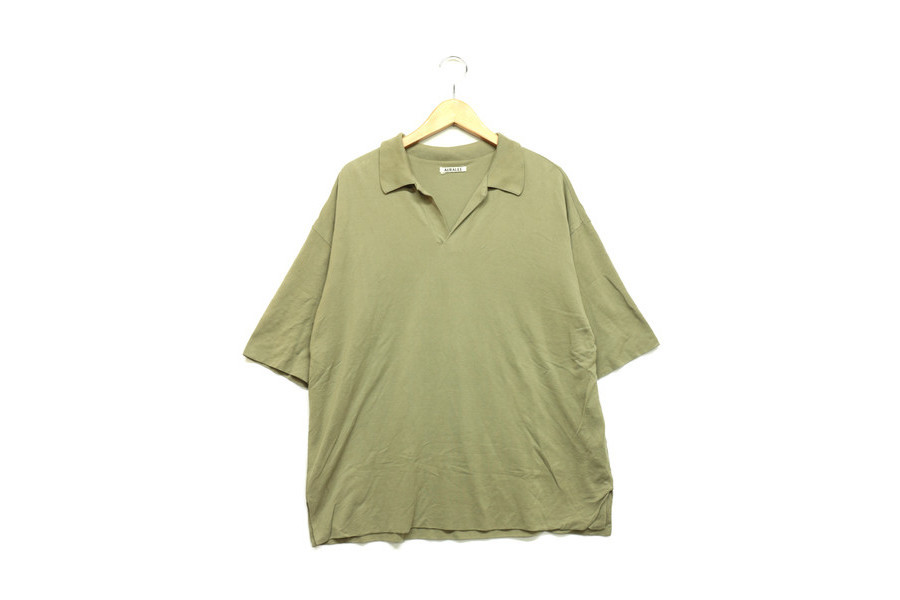 AURLEE(オーラリー)】HIGH GAUGE PIQUE DOUBLE CLOTH SKIPPER POLO