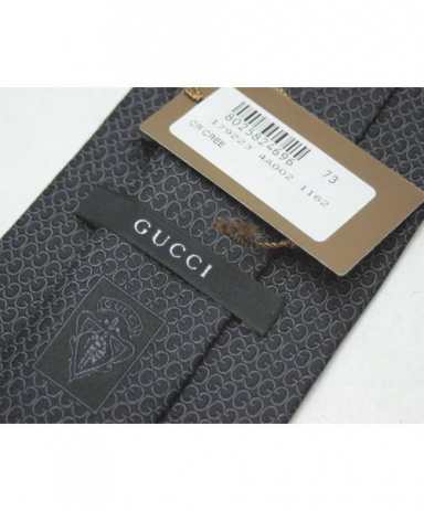 買取・査定情報 GUCCI グッチ ネクタイ ビジネス ブラック GG柄 レトロ