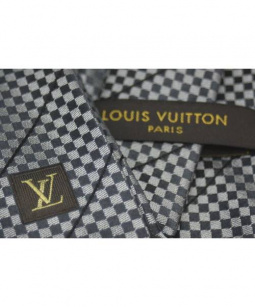 買取・査定情報 LOUIS VUITTON ルイヴィトン ネクタイ グレー チェック 