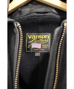 買取・査定情報 VANSON バンソン ライダースジャケット model J ブラック SIZE 40(L)  参考定価￥110,000程度｜洋服や古着の買取と販売【トレファクスタイル】