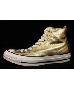 買取・査定情報 CONVERSE ADDICT コンバースアディクト ハイカットスニーカー CHUCK TAYLOR METALLIC HI  チャックテイラーメタリックハイ ゴールド｜洋服や古着の買取と販売【トレファクスタイル】