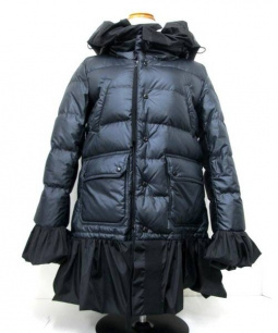 買取・査定情報 MONCLER モンクレール 裾フリルダウンコート ブラック SIZE 00(XXS) SERRE MONCLER S 後継ライン｜洋服や古着の買取と販売【トレファクスタイル】