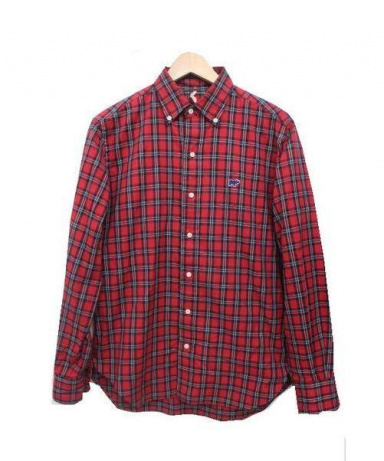 買取 査定情報 Scyebasics サイベーシックス 先染めオックスチェックbdシャツ メンズ レッド Size S 洋服や古着の買取と販売 トレファクスタイル