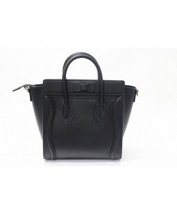 買取・査定情報 CELINE (セリーヌ) バッグ ラゲージナノショッパー2WAYレザーバッグ CELINE ブラック  168243HSC.38NO｜洋服や古着の買取と販売【トレファクスタイル】