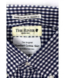 買取・査定情報 The River×Gambert ザ リバー×ギャンバート グラデーションギンガムチェックシャツ ブルー SIZE  M｜洋服や古着の買取と販売【トレファクスタイル】