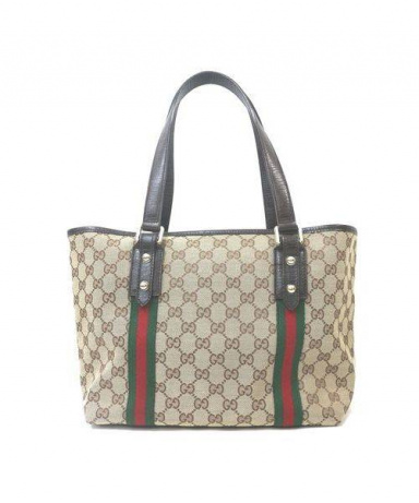 買取・査定情報 GUCCI グッチ GGキャンバストートバッグ ベージュ