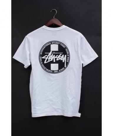 stussy(ステューシー) サイドテープTシャツ メンズ ホワイト×ブラック